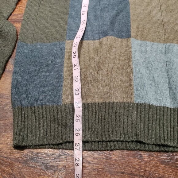 Oscar Dela Renta Patchwork Color Block Crew Neck Pullover Knit Sweater Men's M - Picture 13 of 13